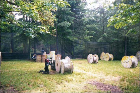 Spools Paintball Course at Splat Action Paintball Field in Molalla, Oregon.